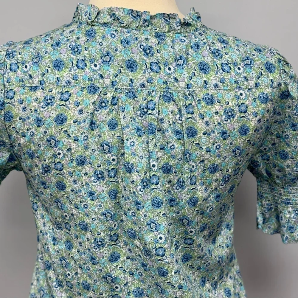 J Crew Liberty Fabric Amelie Floral Puff sleeve Top XS Cottagecore Prairie
